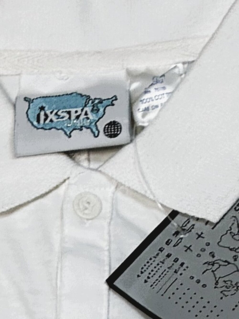 Vintage 90s IXSPA Global Grand Slam Polo Shirt NWT Men’s Flag Print Size S - Picture 7 of 7